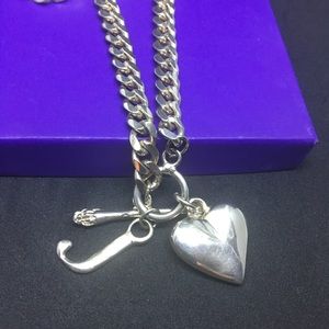 Silver J&💗necklace